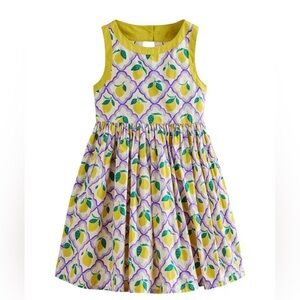 Mini Boden Lemon Pattern Dress - Yellow and Purple